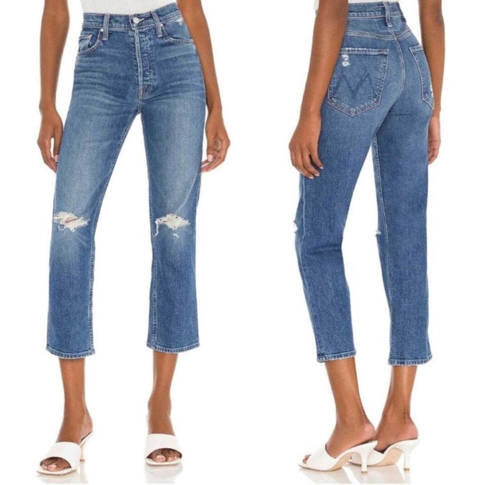 MOTHER SUPERIOR Mother Jeans The Tomcat  Distressed Playing With Scissors 27